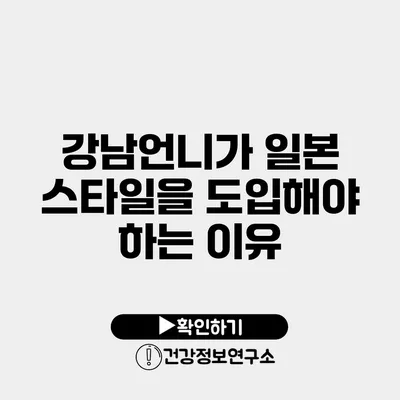 강남언니가 일본 스타일을 도입해야 하는 이유