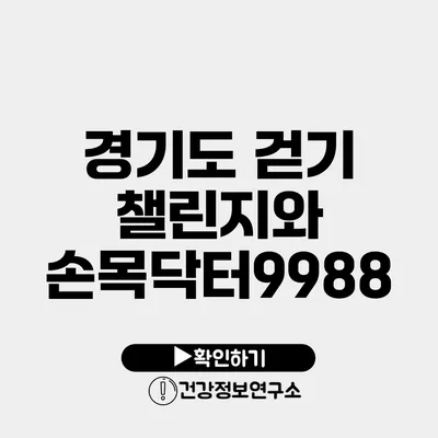 경기도 걷기 챌린지와 손목닥터9988