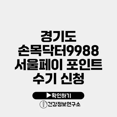 경기도 손목닥터9988 서울페이 포인트 수기 신청