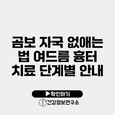 곰보 자국 없애는 법 여드름 흉터 치료 단계별 안내