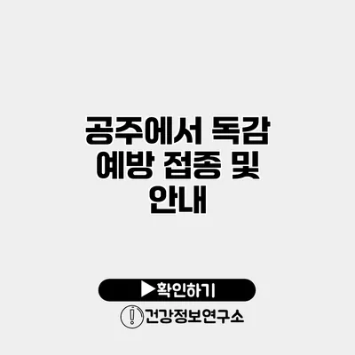 공주에서 독감 예방 접종 및 안내