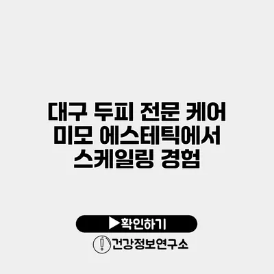 대구 두피 전문 케어 미모 에스테틱에서 스케일링 경험