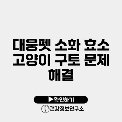 대웅펫 소화 효소 고양이 구토 문제 해결