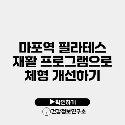 마포역 필라테스 재활 프로그램으로 체형 개선하기