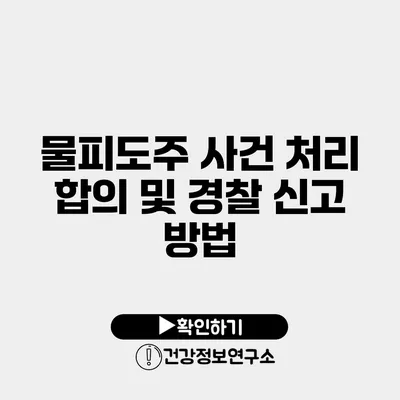 물피도주 사건 처리 합의 및 경찰 신고 방법
