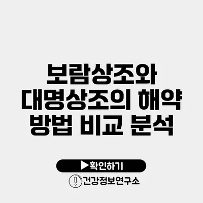 보람상조와 대명상조의 해약 방법 비교 분석