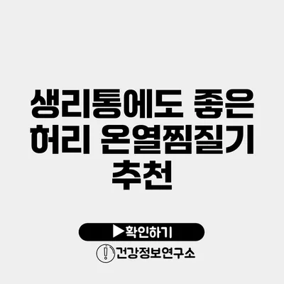 생리통에도 좋은 허리 온열찜질기 추천