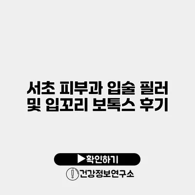 서초 피부과 입술 필러 및 입꼬리 보톡스 후기