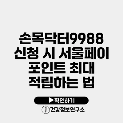 손목닥터9988 신청 시 서울페이 포인트 최대 적립하는 법