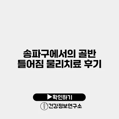 송파구에서의 골반 틀어짐 물리치료 후기