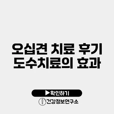 오십견 치료 후기 도수치료의 효과