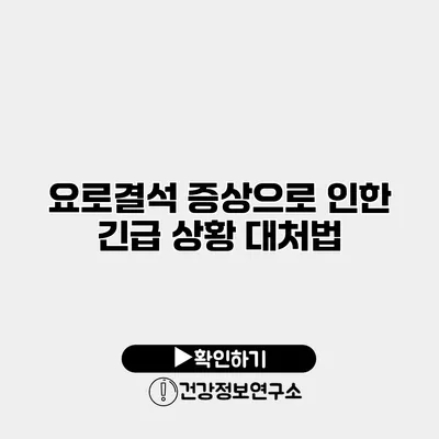 요로결석 증상으로 인한 긴급 상황 대처법