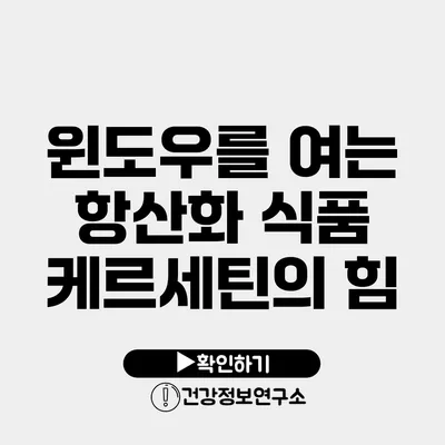 윈도우를 여는 항산화 식품 케르세틴의 힘