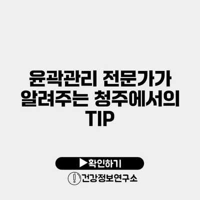 윤곽관리 전문가가 알려주는 청주에서의 TIP