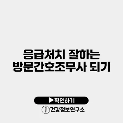 응급처치 잘하는 방문간호조무사 되기