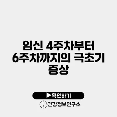 임신 4주차부터 6주차까지의 극초기 증상