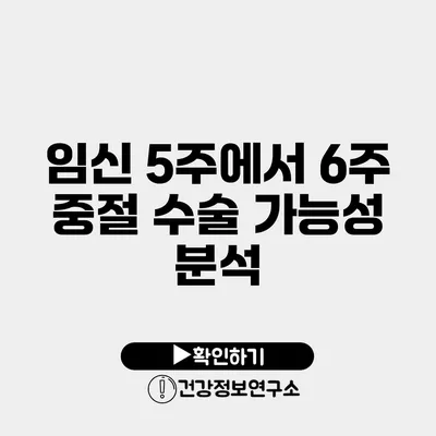 임신 5주에서 6주 중절 수술 가능성 분석