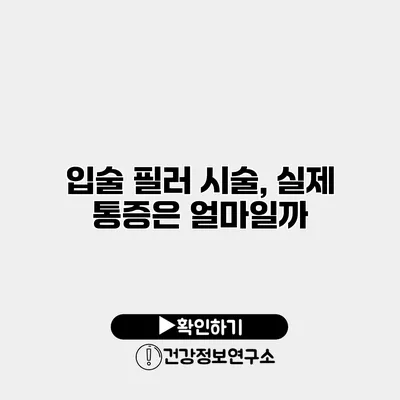 입술 필러 시술, 실제 통증은 얼마일까?