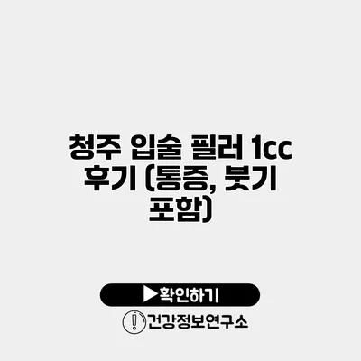 청주 입술 필러 1cc 후기 (통증, 붓기 포함)