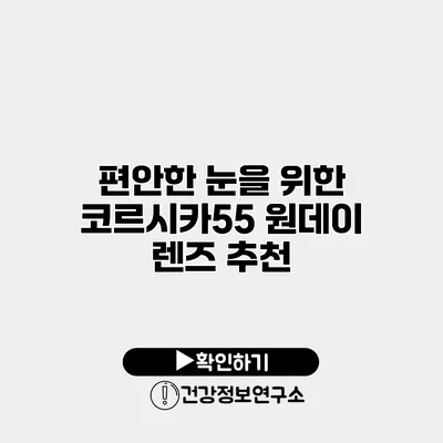 편안한 눈을 위한 코르시카55 원데이 렌즈 추천