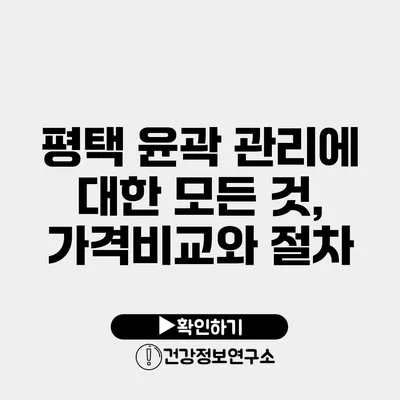 평택 윤곽 관리에 대한 모든 것, 가격비교와 절차