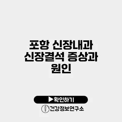 포항 신장내과 신장결석 증상과 원인