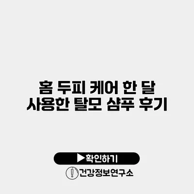 홈 두피 케어 한 달 사용한 탈모 샴푸 후기