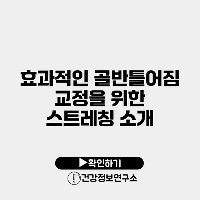 효과적인 골반틀어짐 교정을 위한 스트레칭 소개