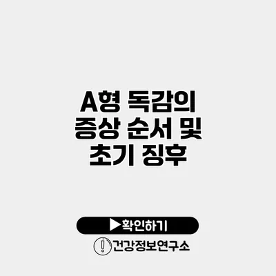A형 독감의 증상 순서 및 초기 징후
