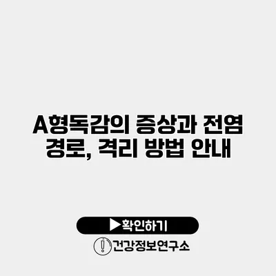 A형독감의 증상과 전염 경로, 격리 방법 안내