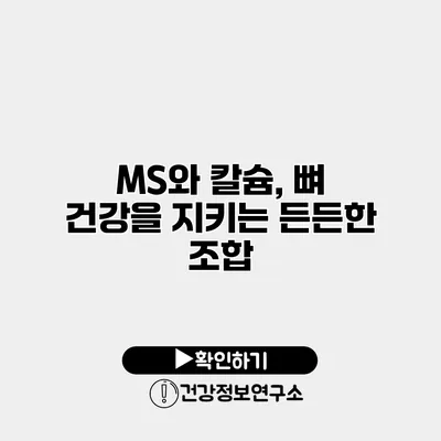 MS와 칼슘, 뼈 건강을 지키는 든든한 조합