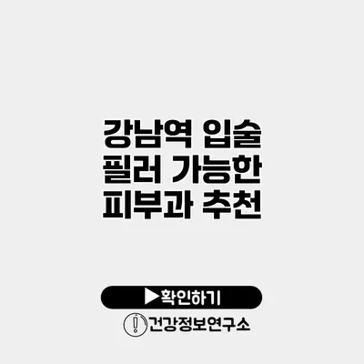 강남역 입술 필러 가능한 피부과 추천