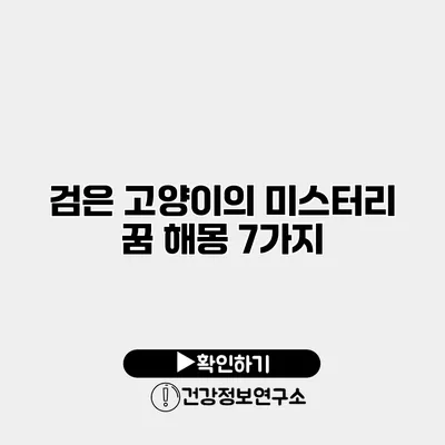 검은 고양이의 미스터리 꿈 해몽 7가지