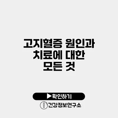 고지혈증 원인과 치료에 대한 모든 것