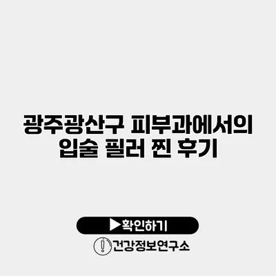 광주광산구 피부과에서의 입술 필러 찐 후기