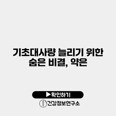 기초대사량 늘리기 위한 숨은 비결, 약은?