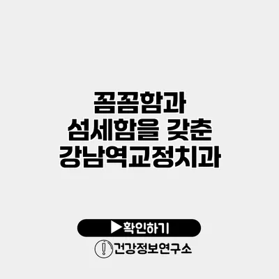 꼼꼼함과 섬세함을 갖춘 강남역교정치과