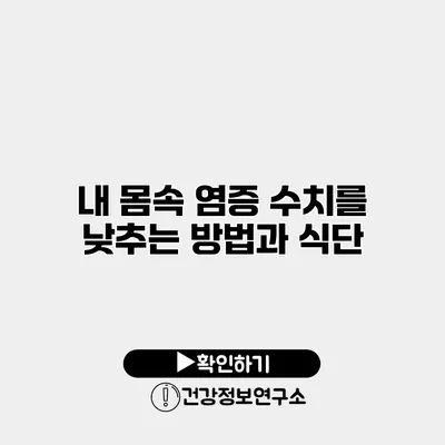 내 몸속 염증 수치를 낮추는 방법과 식단