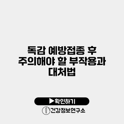 독감 예방접종 후 주의해야 할 부작용과 대처법