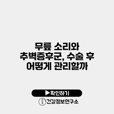 무릎 소리와 추벽증후군, 수술 후 어떻게 관리할까?