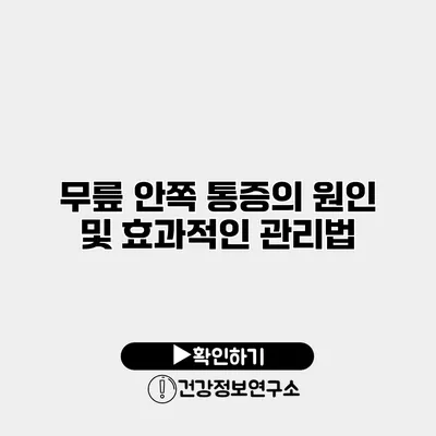 무릎 안쪽 통증의 원인 및 효과적인 관리법