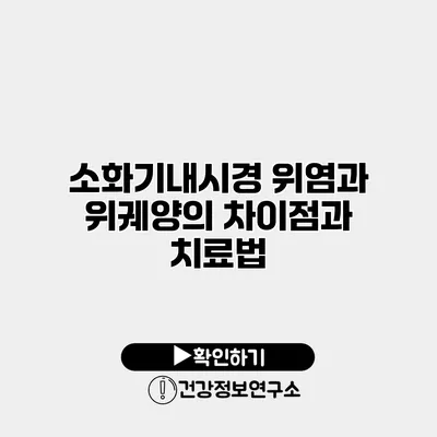 소화기내시경 위염과 위궤양의 차이점과 치료법