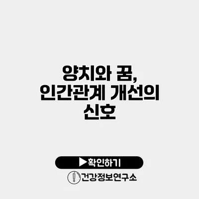 양치와 꿈, 인간관계 개선의 신호?