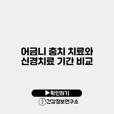 어금니 충치 치료와 신경치료 기간 비교