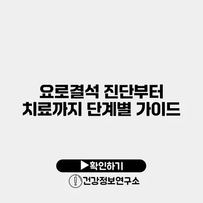 요로결석 진단부터 치료까지 단계별 가이드
