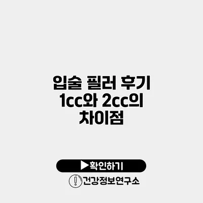 입술 필러 후기 1cc와 2cc의 차이점