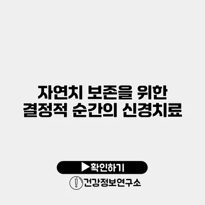 자연치 보존을 위한 결정적 순간의 신경치료