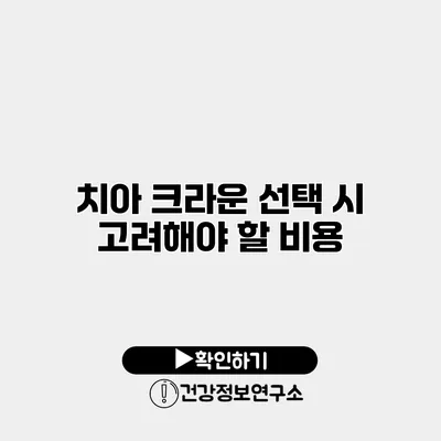 치아 크라운 선택 시 고려해야 할 비용