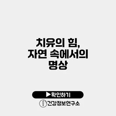 치유의 힘, 자연 속에서의 명상