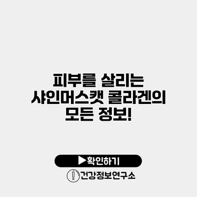 피부를 살리는 샤인머스캣 콜라겐의 모든 정보!